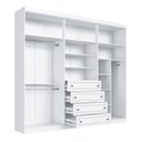 Ver imagem 5 de Guarda-Roupa Casal 6 Portas 4 Gavetas Portas em MDF Americano Branco Yescasa