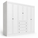 Ver imagem 3 de Guarda-Roupa Casal 6 Portas 4 Gavetas Portas em MDF Americano Branco Yescasa