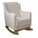 Ver imagem 2 de Cadeira Poltrona de Amamentação e Balanço C/ Puff Veludo Off White - Lahome Decor Aquila