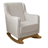 Cadeira Poltrona de Amamentação e Balanço C/ Puff Veludo Off White - Lahome Decor Aquila - 2