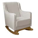 Ver imagem 2 de Cadeira Poltrona de Amamentação e Balanço C/ Puff Veludo Off White - Lahome Decor Aquila