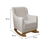 Cadeira Poltrona de Amamentação e Balanço C/ Puff Veludo Off White - Lahome Decor Aquila - 3