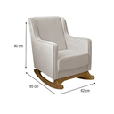 Ver imagem 3 de Cadeira Poltrona de Amamentação e Balanço C/ Puff Veludo Off White - Lahome Decor Aquila