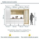 Ver imagem 3 de Cozinha Rainha 6 Peças 10 Portas Cristaleira Reflecta 100% MDF Branco