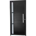 Ver imagem 1 de Porta de Aluminio Pivotante Lambril Visor Lateral com Puxador Linha Premium:2,10 X 0,80/direita/pret