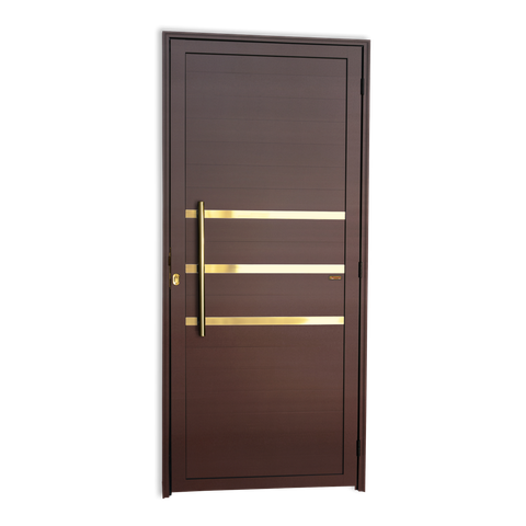 Porta Lambril c/Friso c/Puxador e. Super Marrom Corten Dourado 90 Brimak