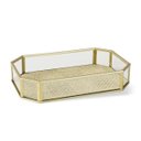 Ver imagem 1 de Bandeja Decorativa em Vidro e Metal Dourado 21,5cm Kv0326 Btc