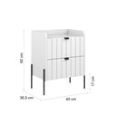 Ver imagem 6 de Mesa de Cabeceira Branco para Quarto Estilo Europeu Classico Moriah 45cm Pes e Puxadores Aço Preto
