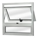 Ver imagem 1 de Maxim-Ar em Alumínio 1 Seção sem Grade com Basculante Inferior MGM Hematita 1,00Mx80x5,1cm