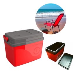 Caixa Térmica Cooler com Alça Resistente 30 Litros Vermelha - 8