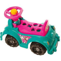 Carrinho Andador Interativo C/ Peças Geométricas Rosa Buzina - 2