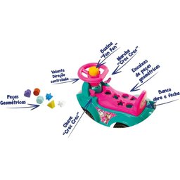 Carrinho Andador Interativo C/ Peças Geométricas Rosa Buzina - 3
