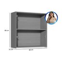 Ver imagem 5 de Armário Aéreo para Cozinha Simone Mendes com 2 Portas 80cm Carvalho Cinza - Nesher