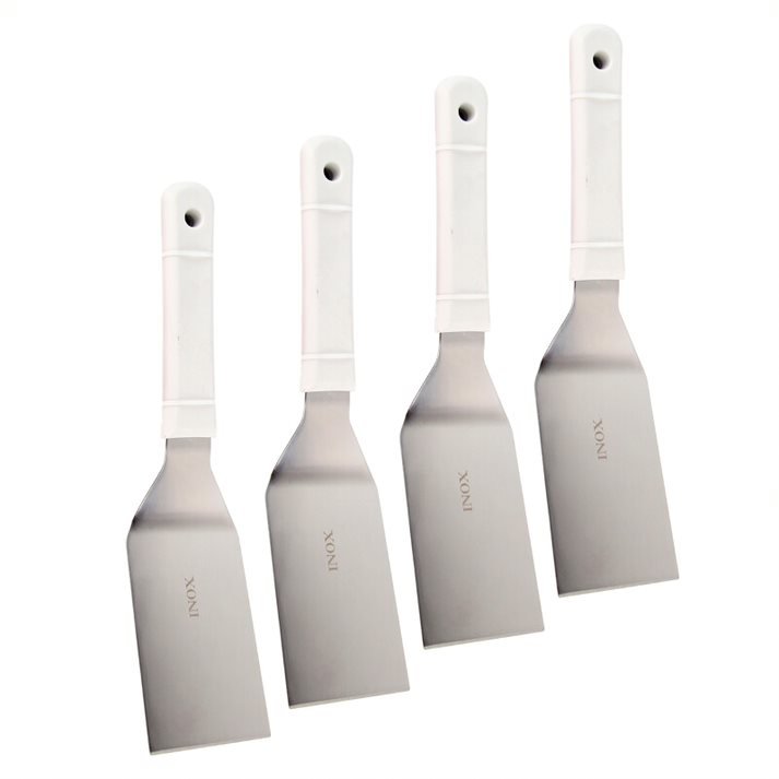 Kit 4 Espátula Curva para Chapeiro Chapa Hambúrguer Lanche Restaurante Lanchonete Profissional