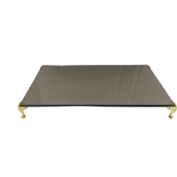 Bandeja em Espelho Bronze 12x22cm com Pés Metálicos Dourados - 2