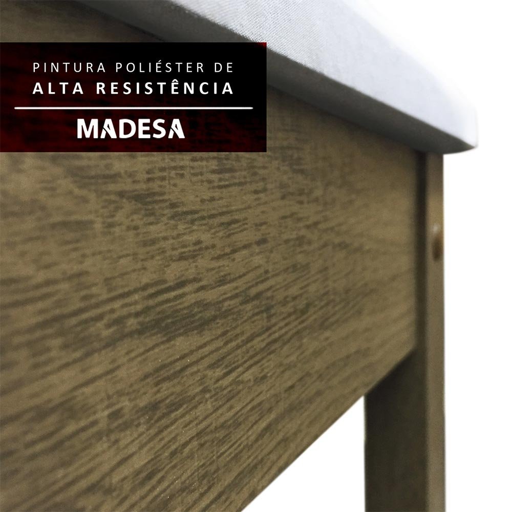 Conjunto Sala de Jantar Madesa Talita Mesa Tampo de Madeira com 4 Cadeiras Rustic/Crema/Pérola Cor:R - 5