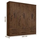 Ver imagem 4 de Guarda Roupa Casal Grande 6 Portas Jacarandá Maximus Plus Zanzini