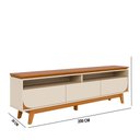 Ver imagem 3 de Rack Tv 75 Pol 200cm Bancada para Sala Elarin M20 - D'Rossi Cor Cinamomo e Off White