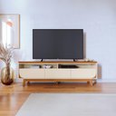Ver imagem 1 de Rack Tv 75 Pol 200cm Bancada para Sala Elarin M20 - D'Rossi Cor Cinamomo e Off White