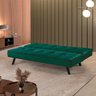 Sofa Cama Atlanta 2 Lugares 177cm Pe Talento Móveis Veludo Paris Verde - 2