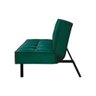 Sofa Cama Atlanta 2 Lugares 177cm Pe Talento Móveis Veludo Paris Verde - 3