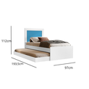Ver imagem 2 de Bicama Solteiro Luara Branco/azul de Mdf para Quarto + 2 Colchões D20