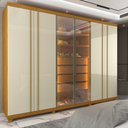 Ver imagem 1 de Guarda Roupa 6 Portas LED Absolut Reflecta Naturale Off White- Gelius