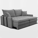 Ver imagem 2 de Sofá Baú sem Caixa Retrátil 2,00m Softgel Bonnie Boucle Cinza Claro Cama Inbox