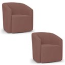Ver imagem 2 de Poltrona Decorativa Base Giratória Kit 2 Stella Max Veludo D03 - D’Rossi