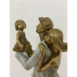 Escultura Decorativa em Resina Pai e Mãe com Filhas 25cm|luart´s Decor Espressione - 3