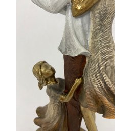 Escultura Decorativa em Resina Pai e Mãe com Filhas 25cm|luart´s Decor Espressione - 2