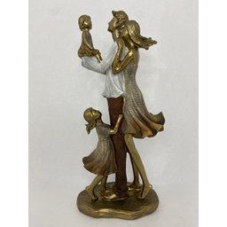 Escultura Decorativa em Resina Pai e Mãe com Filhas 25cm|luart´s Decor Espressione - 1