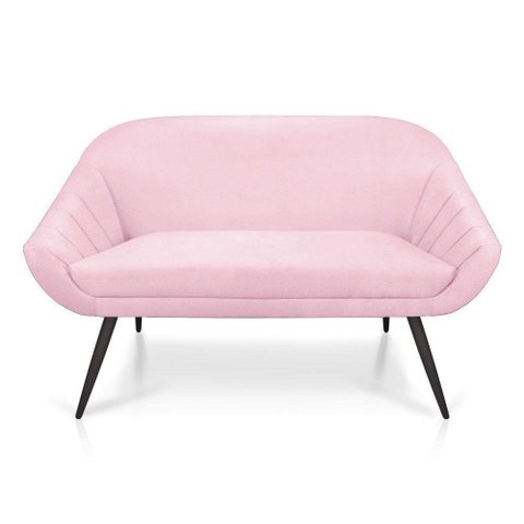 Namoradeira Suede Rosa Bebê de Ferro