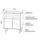 Ver imagem 2 de Balcão Buffet Alice 2 Portas Branco Maderatto Móveis