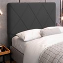 Ver imagem 2 de Cabeceira Cama Box Casal King Size Mel 195cm com Frame Suede Cinza - Desk Design