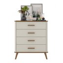 Ver imagem 3 de Cômoda Maitê 100% Mdf 4 Gaveta Fabrimóveis- Off White/nature