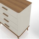 Ver imagem 4 de Cômoda Maitê 100% Mdf 4 Gaveta Fabrimóveis- Off White/nature