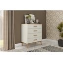 Ver imagem 1 de Cômoda Maitê 100% Mdf 4 Gaveta Fabrimóveis- Off White/nature