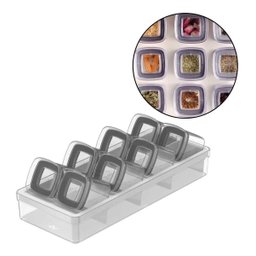Porta Temperos Pote Hermético Organizador Condimentos 9pçs - 1