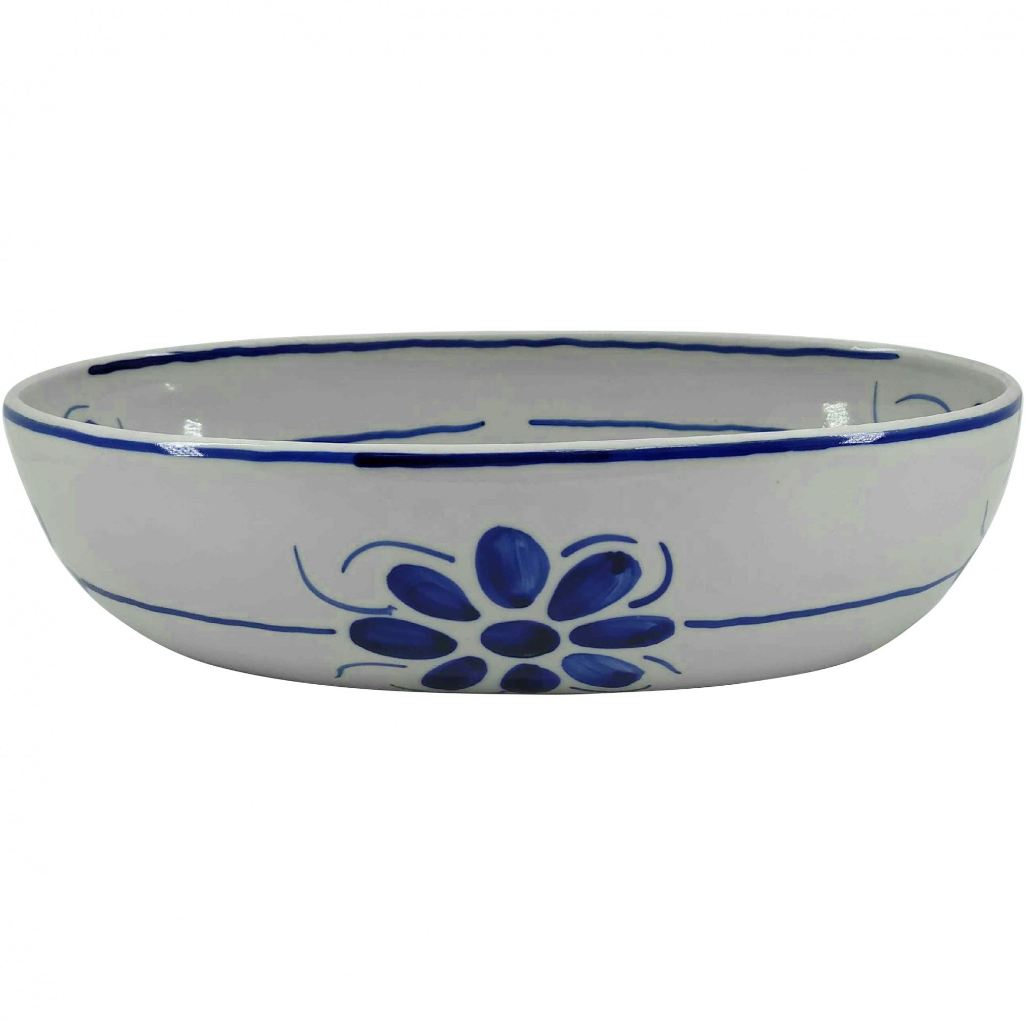 Jogo de Travessas Em Porcelana Azul e Branca Floral - 4 peças - 2