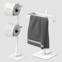 Ver imagem 1 de Porta Papel Higiênico de Chão e Toalha Lavabo Branco Oslo.d