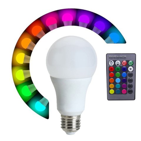 Lâmpada Led Rgb com Controle 5w 50-60hz Bivolt