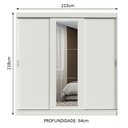 Ver imagem 3 de Guarda-roupa Casal Madesa Kansas 3 Portas de Correr com Espelho 3 Gavetas