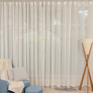 Cortina para Quarto ou Sala Voil Veneza Tecido Transparente de Varão 2,00 x 1,80 Bene Tu