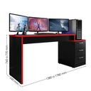 Ver imagem 3 de Escrivaninha Gamer Sandalus Preto Vermelho