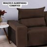 Capa de Sofá Retratil Lisa 2 Lugares:tabaco - 2