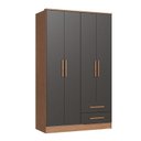 Ver imagem 2 de Guarda Roupa 4 Portas 2 Gavetas Tóquio Cedro/Titânio