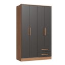 Ver imagem 2 de Guarda Roupa 4 Portas 2 Gavetas Tóquio Cedro/Titânio