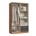 Ver imagem 3 de Guarda Roupa 4 Portas 2 Gavetas Tóquio Cedro/Titânio