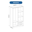 Ver imagem 3 de Guarda Roupa 4 Portas 2 Gavetas Tóquio Cedro/Titânio